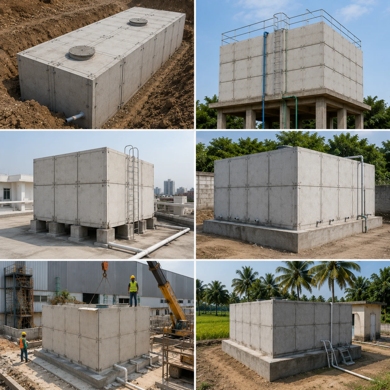Elevated Tank Rcc RCC Water Tank - BhavaniPrecast